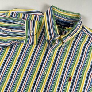 Ralph Lauren Classic Fit Striped Button Down Shirt Men's XL Multi Color Polo